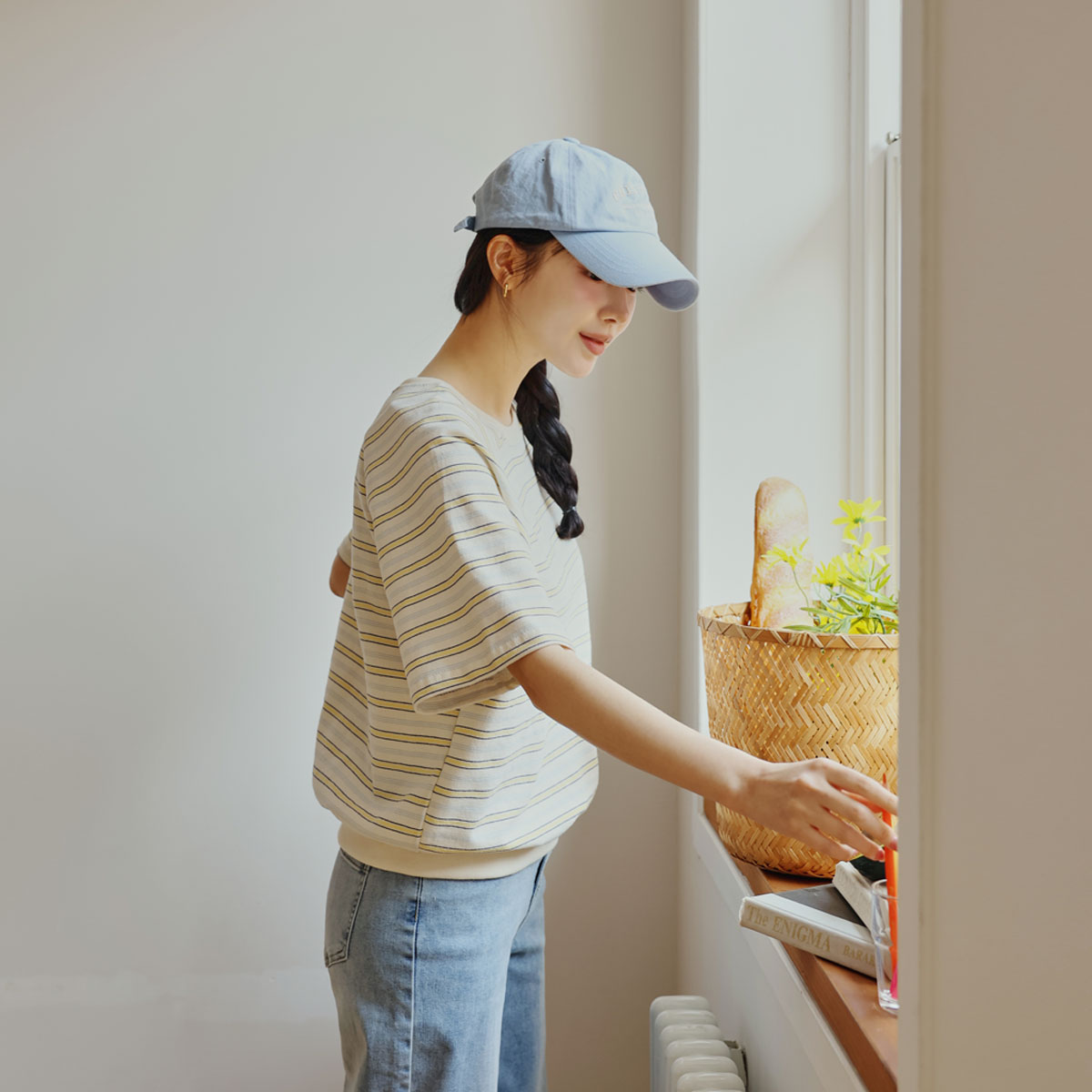 Cracker striped short-sleeve sweatshirt