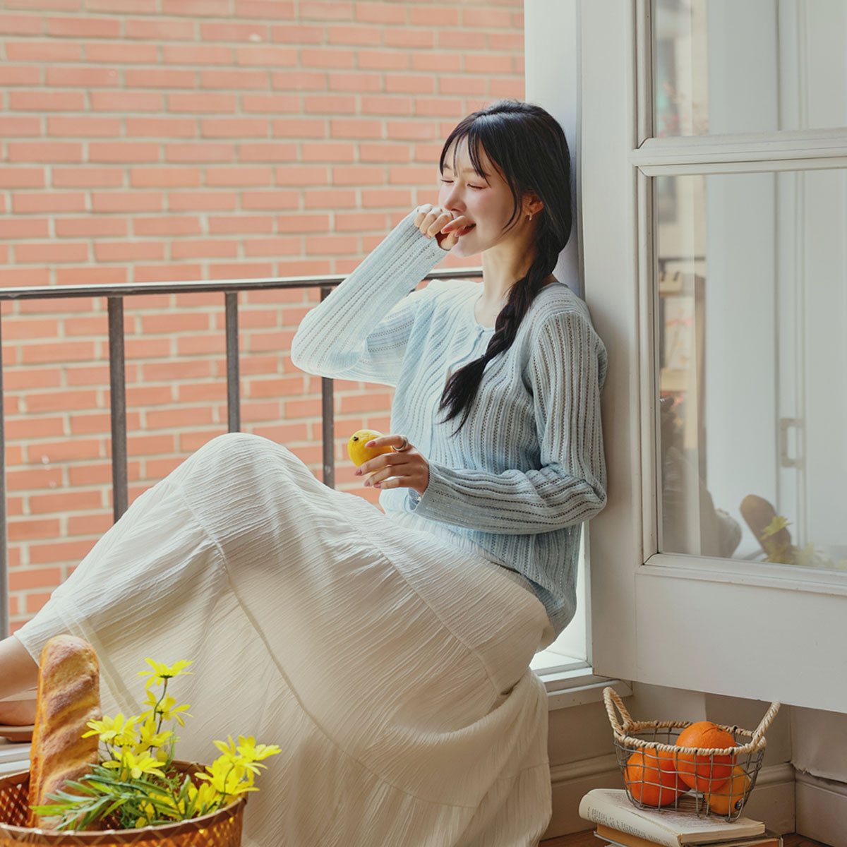 Fruit Sculpted Perforated Cardigan