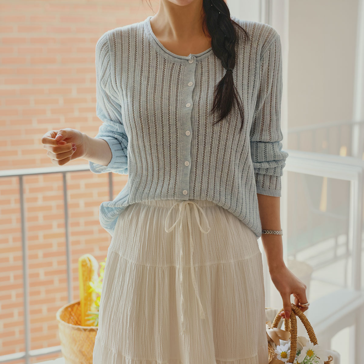 Fruit Sculpted Perforated Cardigan