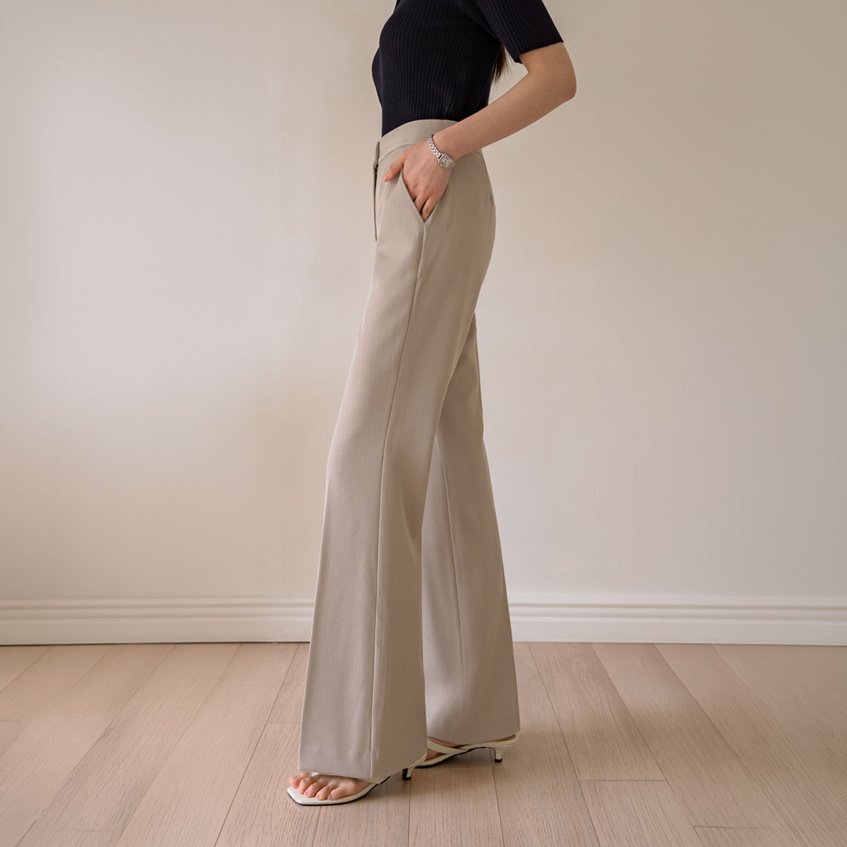 3-Type Light Stretch Wide & Bootcut Slacks