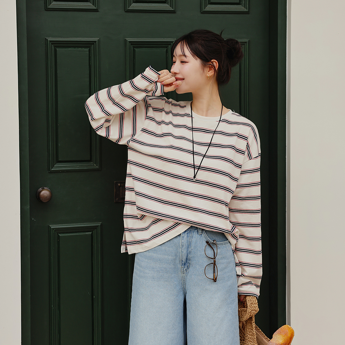 Sting Color Striped Long Sleeve T-shirt