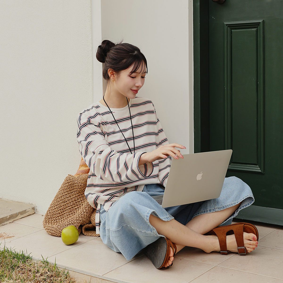 Sting Color Striped Long Sleeve T-shirt