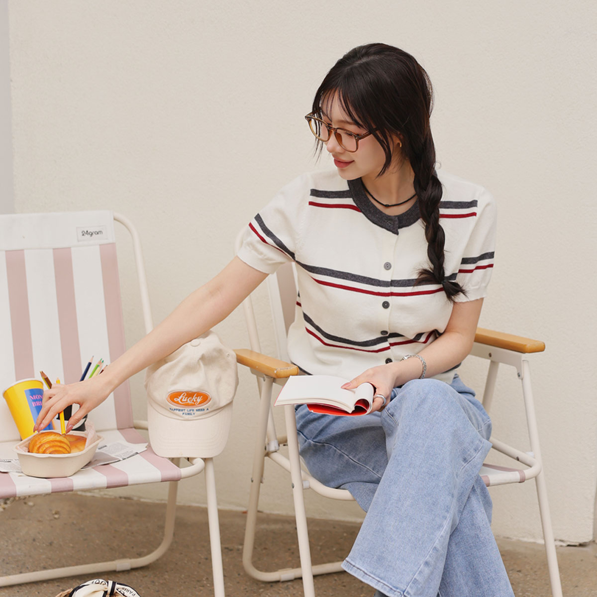 Soft color-block striped knit