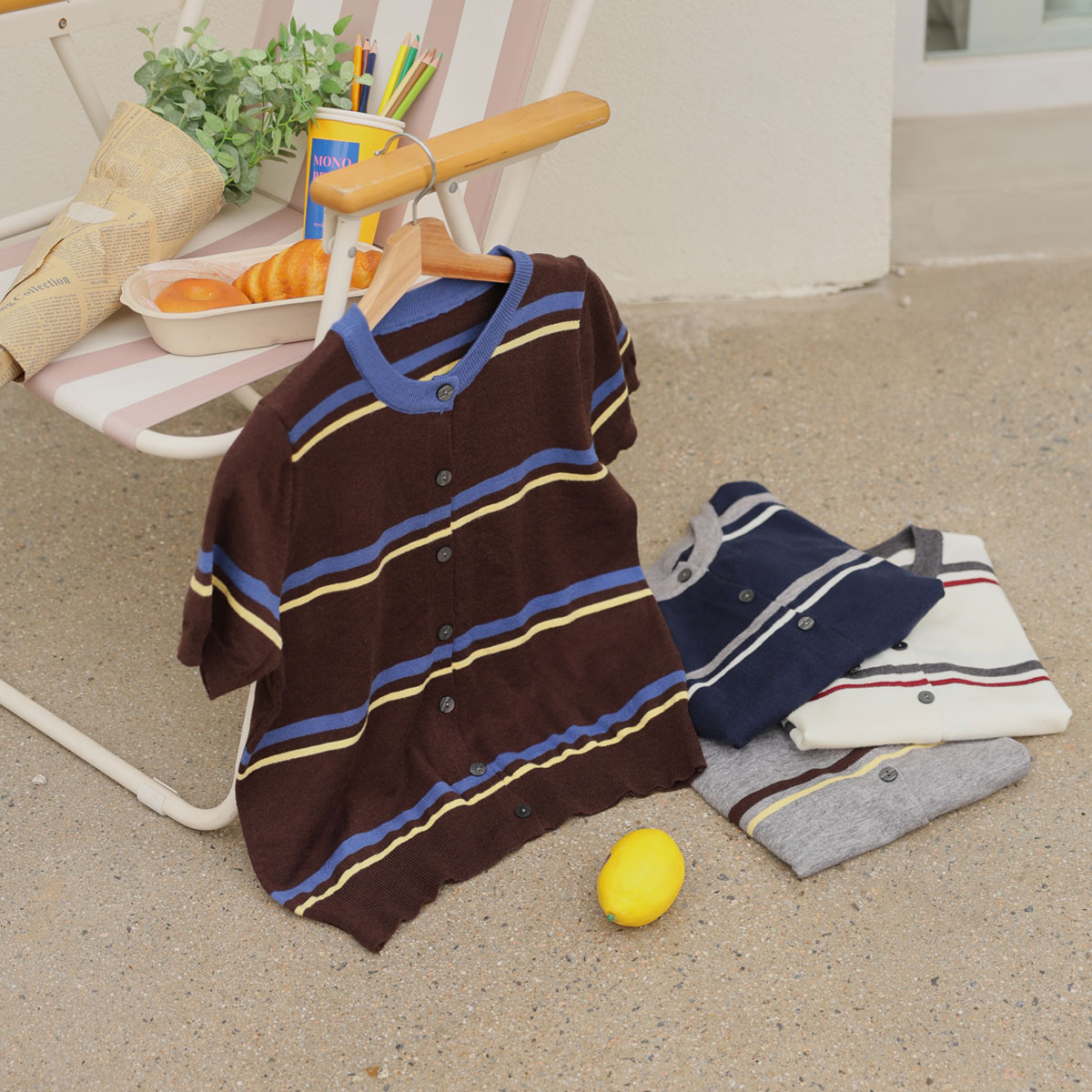 Soft color-block striped knit