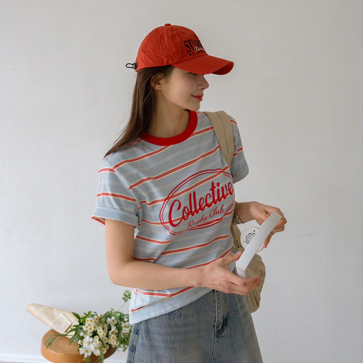 Select Color Striped Short Sleeve T-shirt