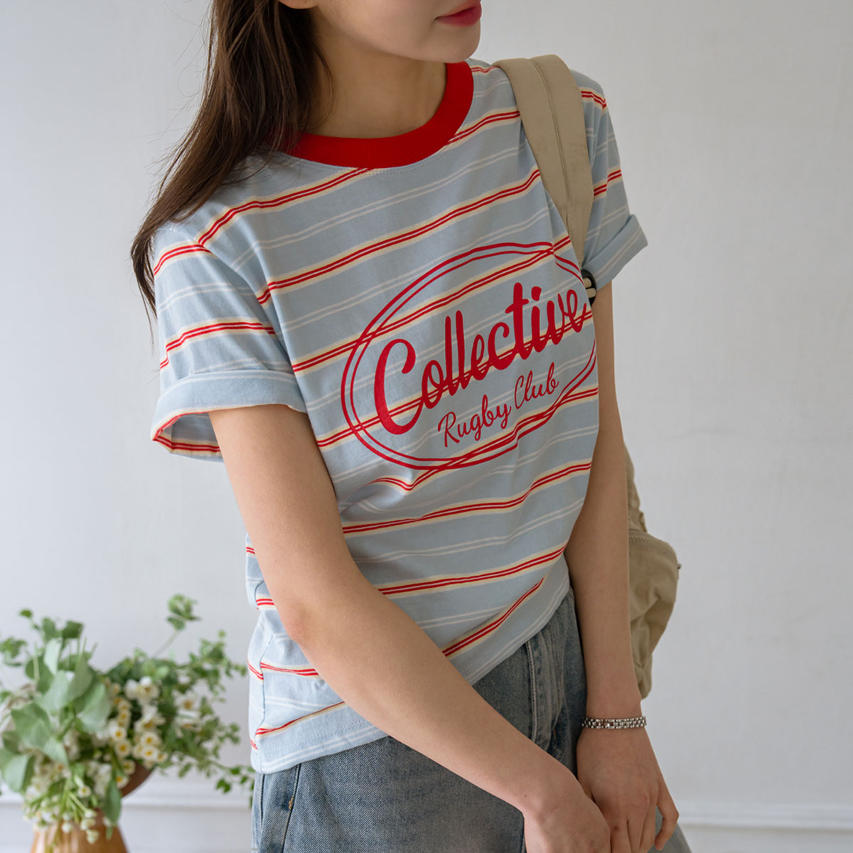 Select Color Striped Short Sleeve T-shirt