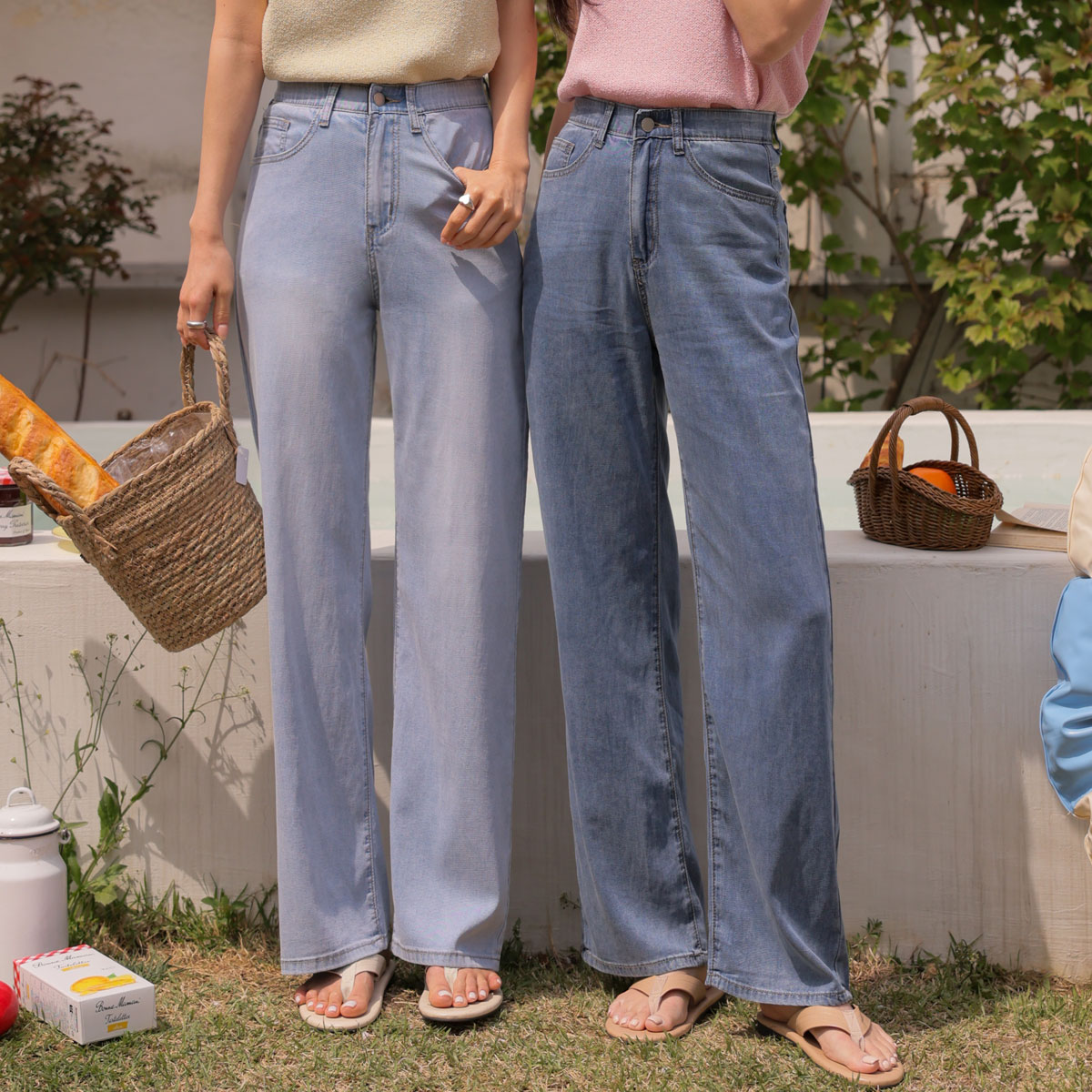 <b>[Over 30,000 Sold🏆/3 Length/4 Colors/Word-of-Mouth Item]</b> 3 Types of Cooliocell Comfortable Straight Denim Pants