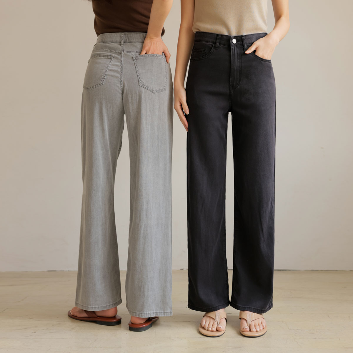 <b>[Over 30,000 Sold🏆/3 Length/4 Colors/Word-of-Mouth Item]</b> 3 Types of Cooliocell Comfortable Straight Denim Pants