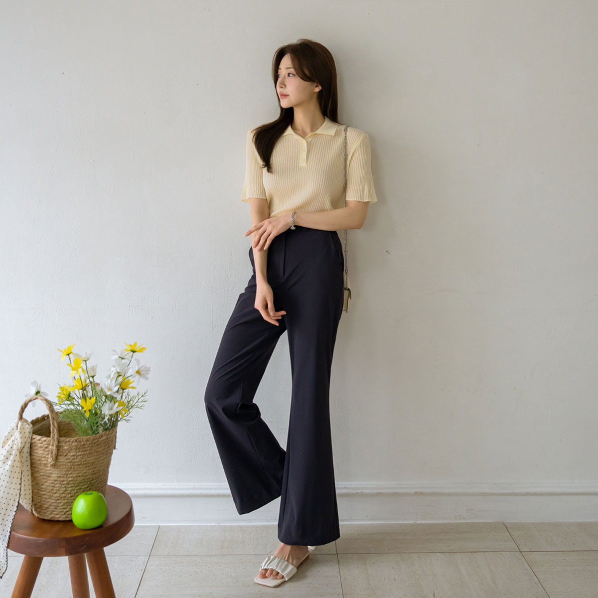 <b>[Made]</b> 2-Type Ice-Cool Semi-Bootcut Slacks