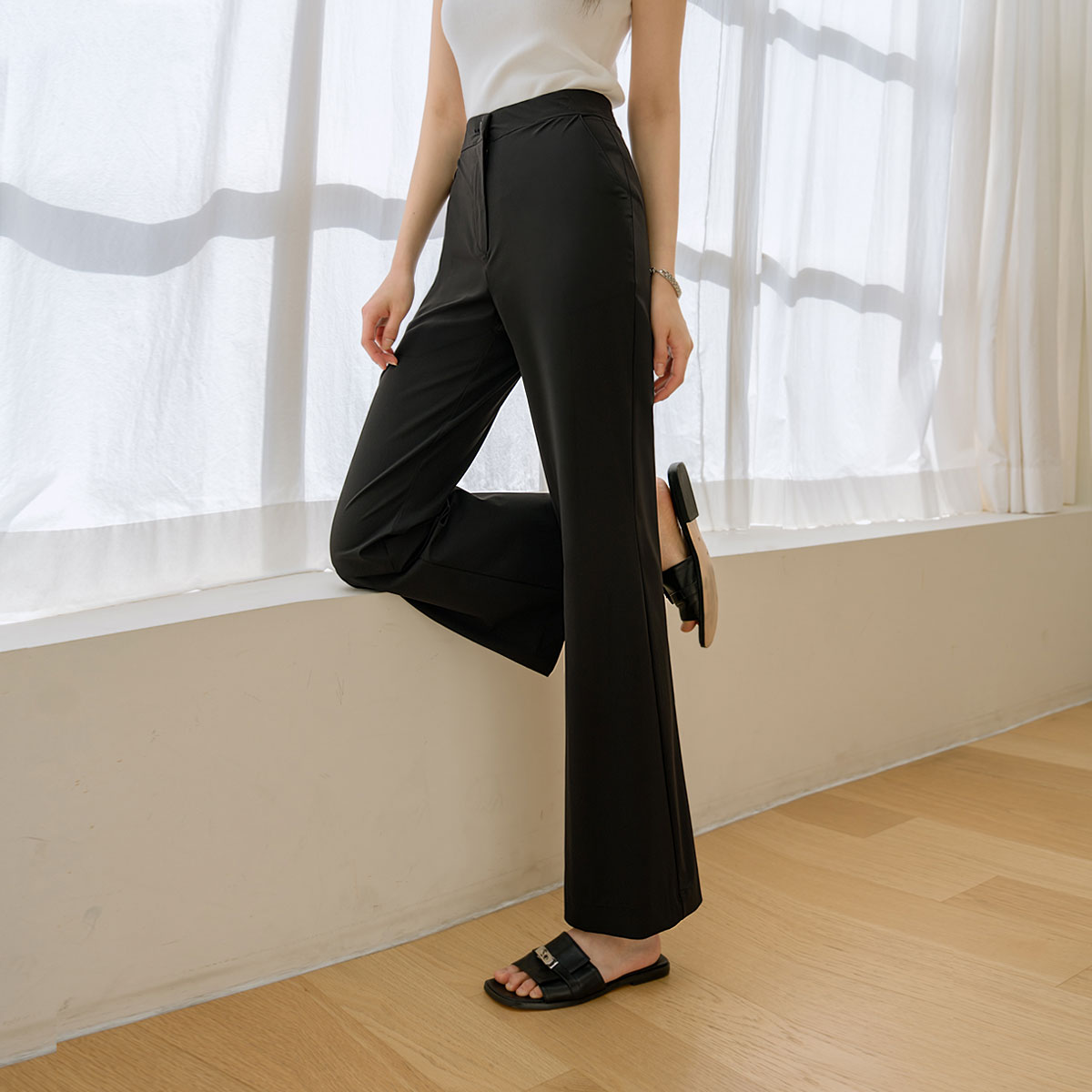 <b>[Made]</b> 2-Type Ice-Cool Semi-Bootcut Slacks