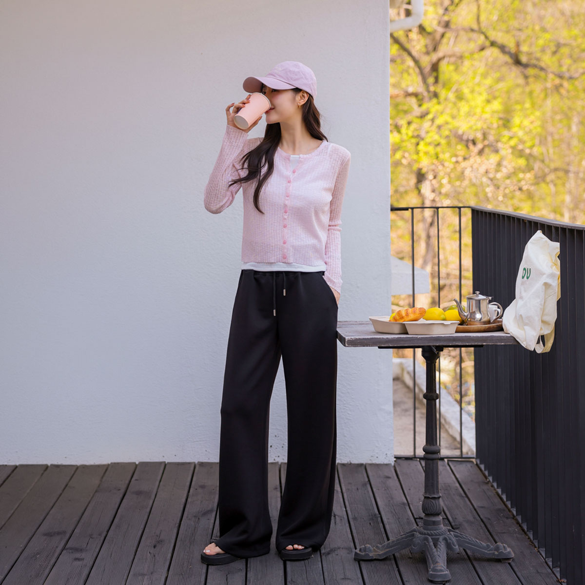 2-Type Belly Cover Span Wide Pants