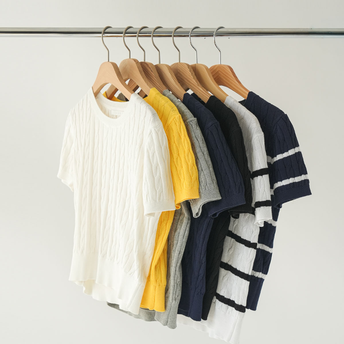 Washable cable knit short sleeves