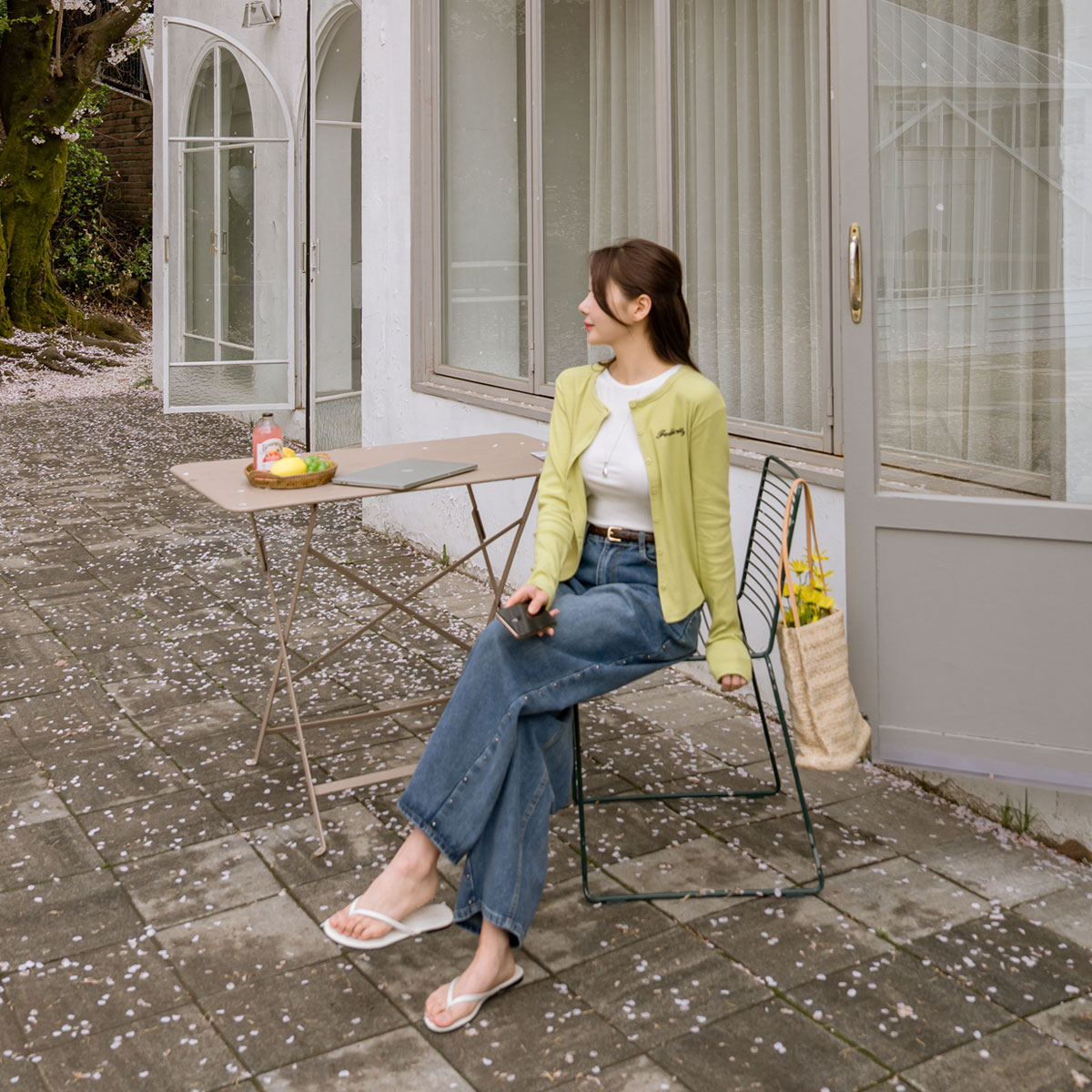 Feli embroidery ribbed cardigan