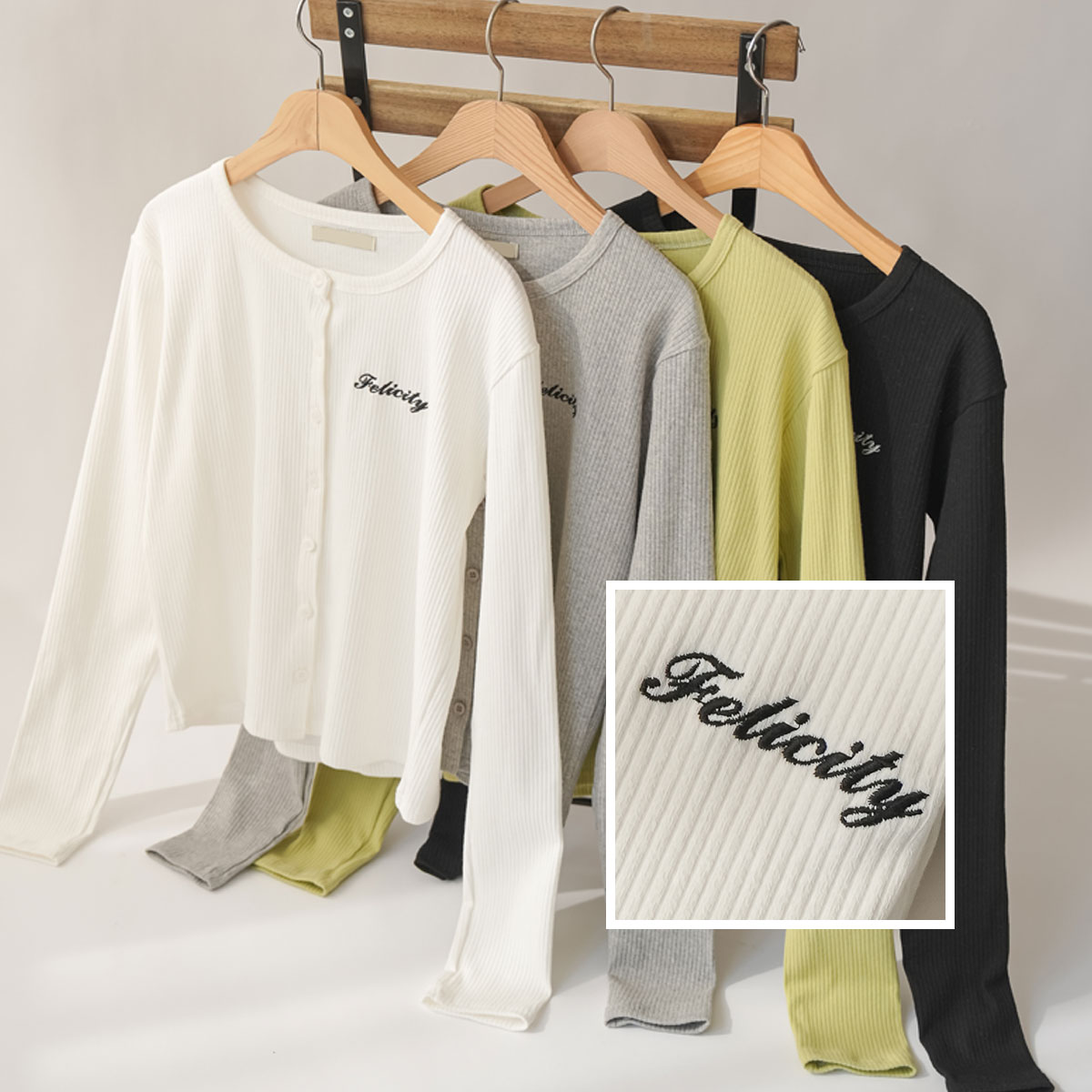 Feli embroidery ribbed cardigan