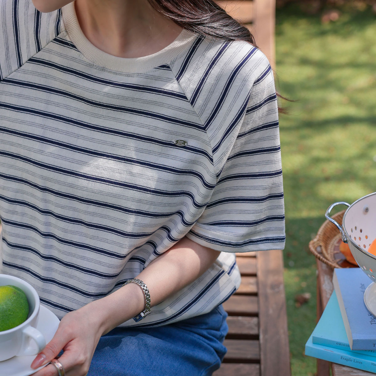 Cracker striped short-sleeve sweatshirt