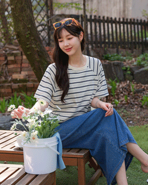 Cracker striped short-sleeve sweatshirt