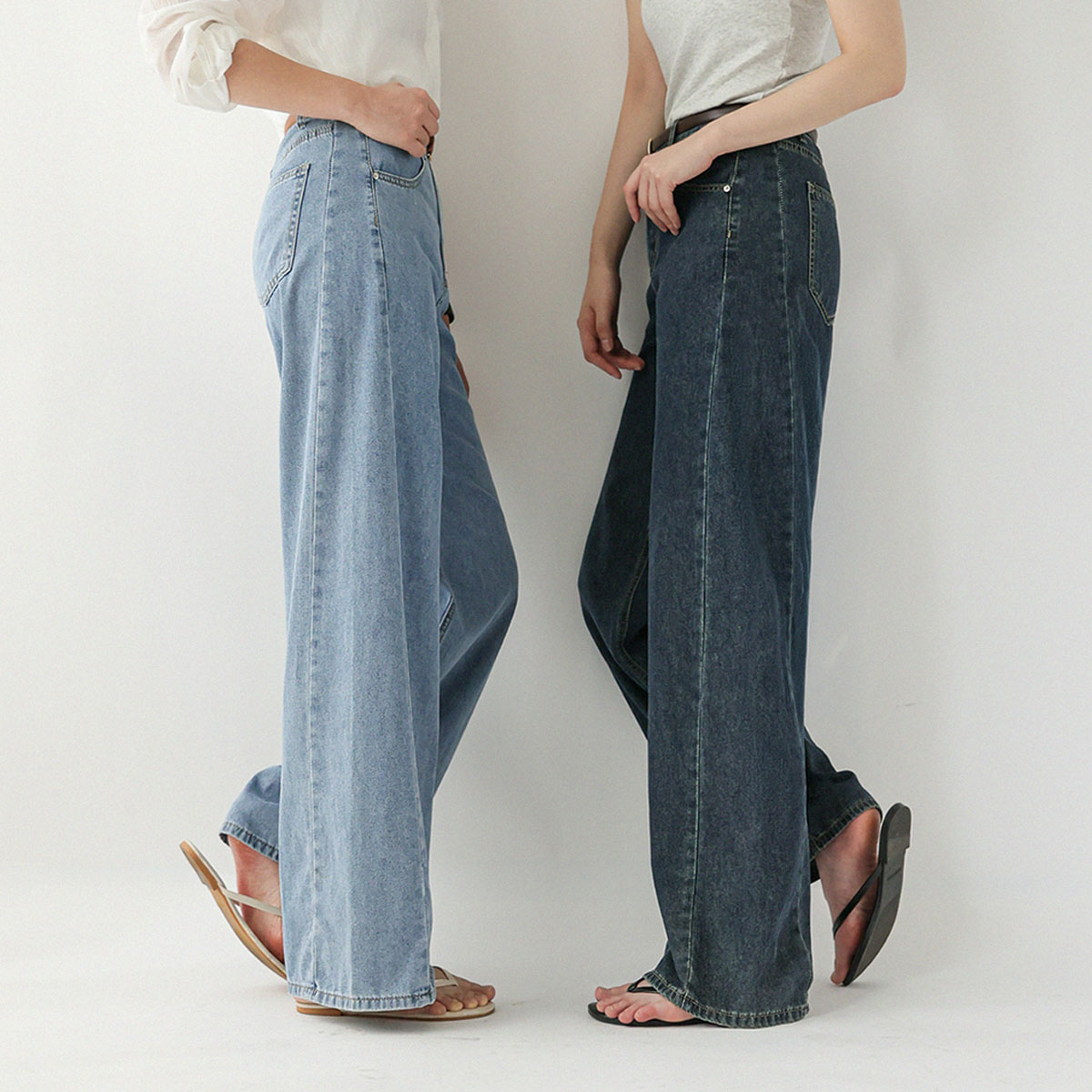 3-Type Optical Illusion Cooliocell Cut Denim Pants