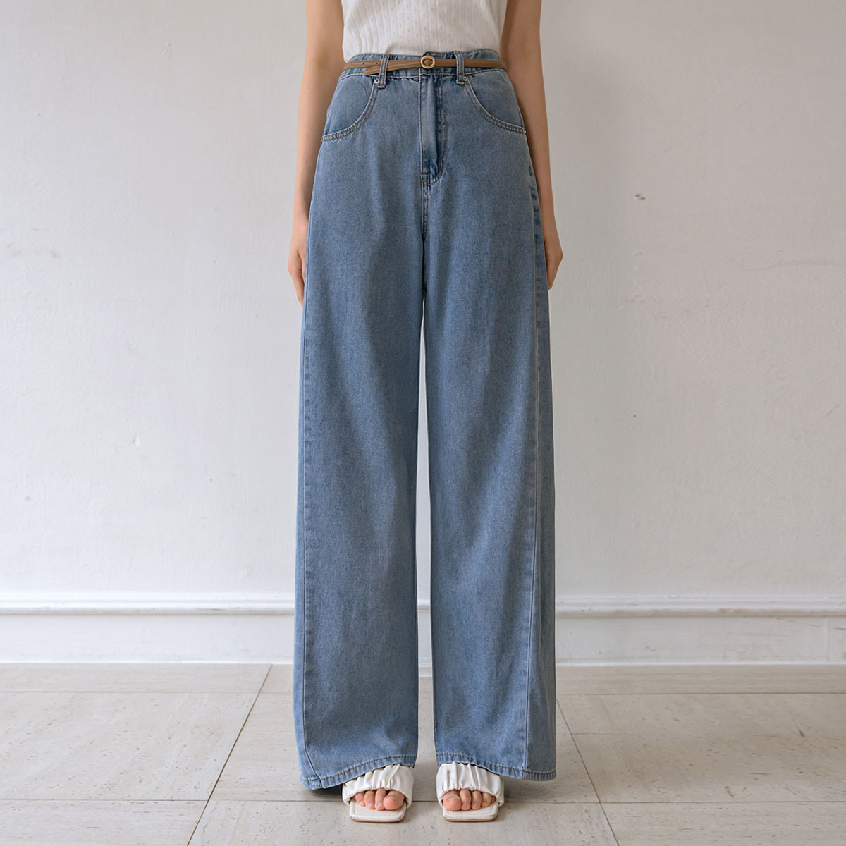 3-Type Optical Illusion Cooliocell Cut Denim Pants