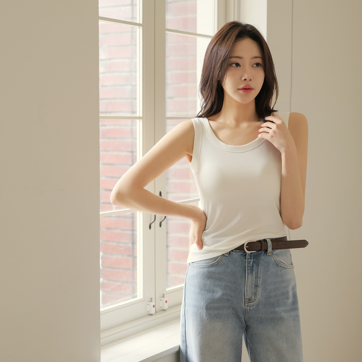 <b>[Special 2-Piece Deal]</b> Daily Soft Built-in Cup U-Neck Sleeveless Top (2 Types: XL~4XL)