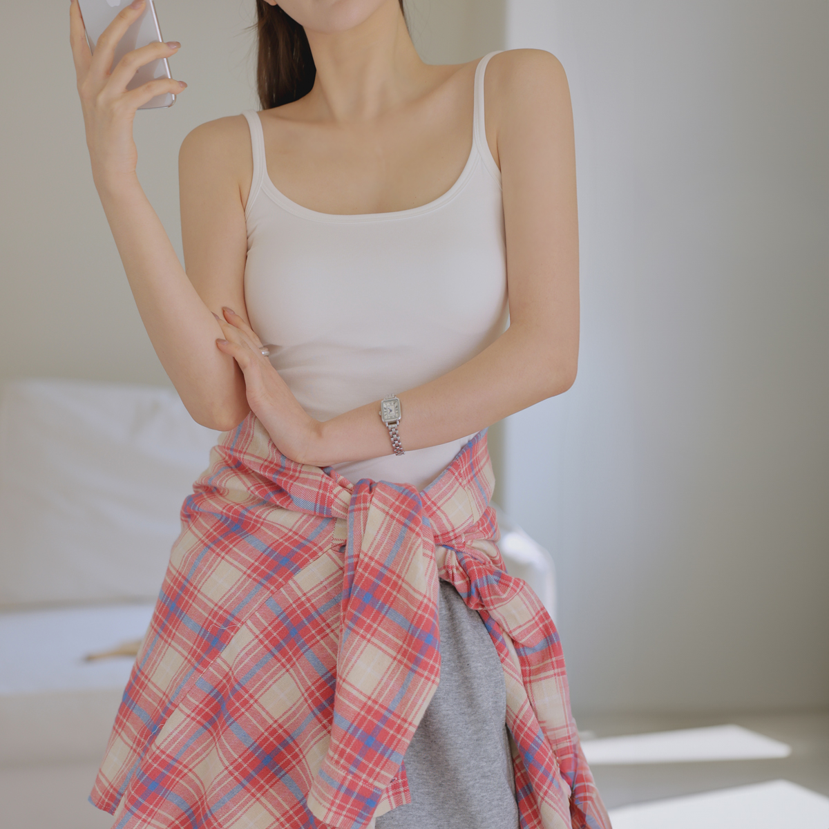 <b>[Special 2-Piece Deal]</b> Breast Cover Pad Fixing Sleeveless Top with Built-in Cup