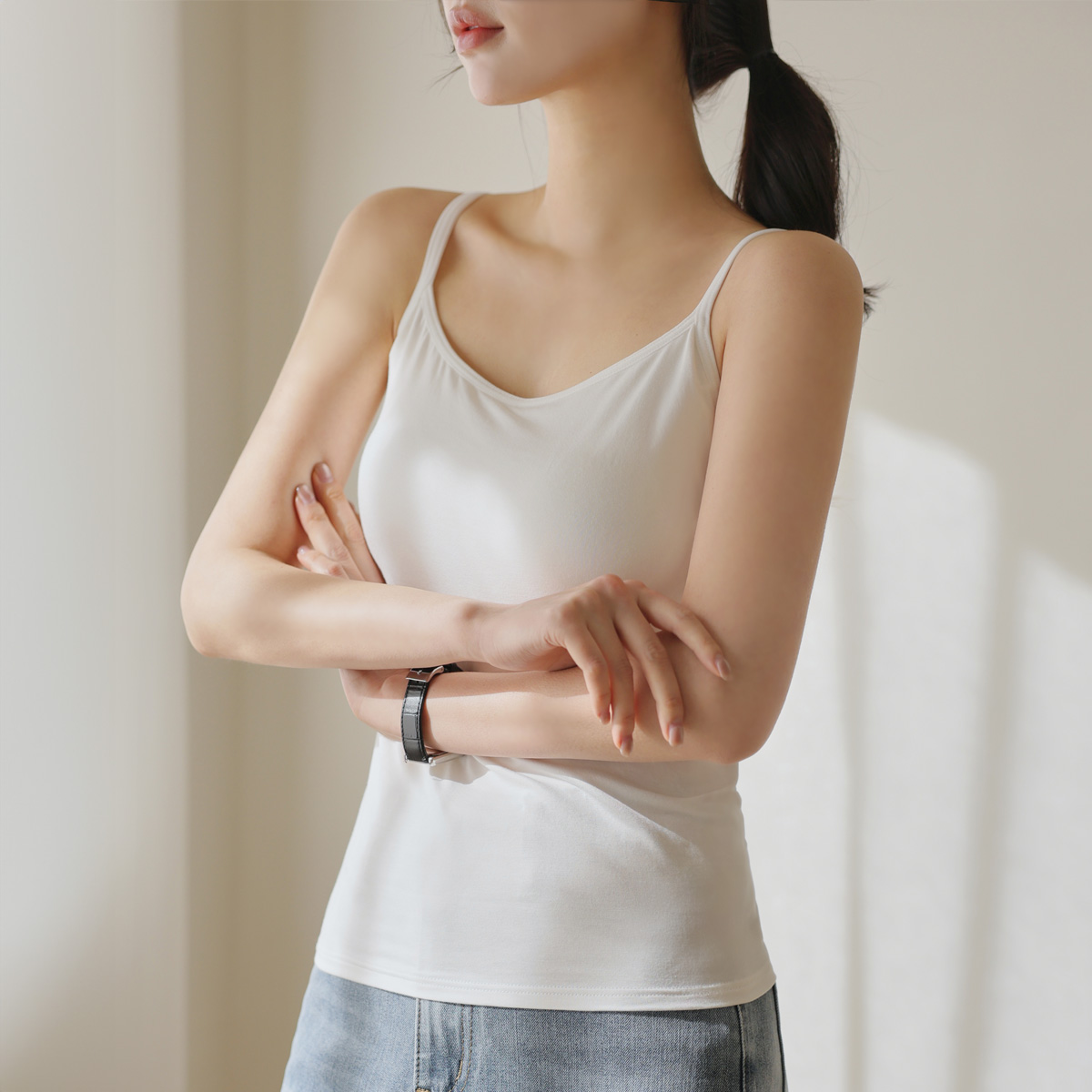 <b>[Special Offer]</b> Easy Fit Viscose Sleeveless Top with Built-in Cup (M~2XL)