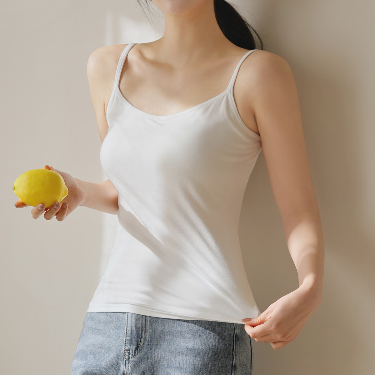 <b>[Special Offer 2-Piece Set]</b> Easy Fit Viscose Sleeveless 2-Piece Set with Built-in Cups (M~2XL)