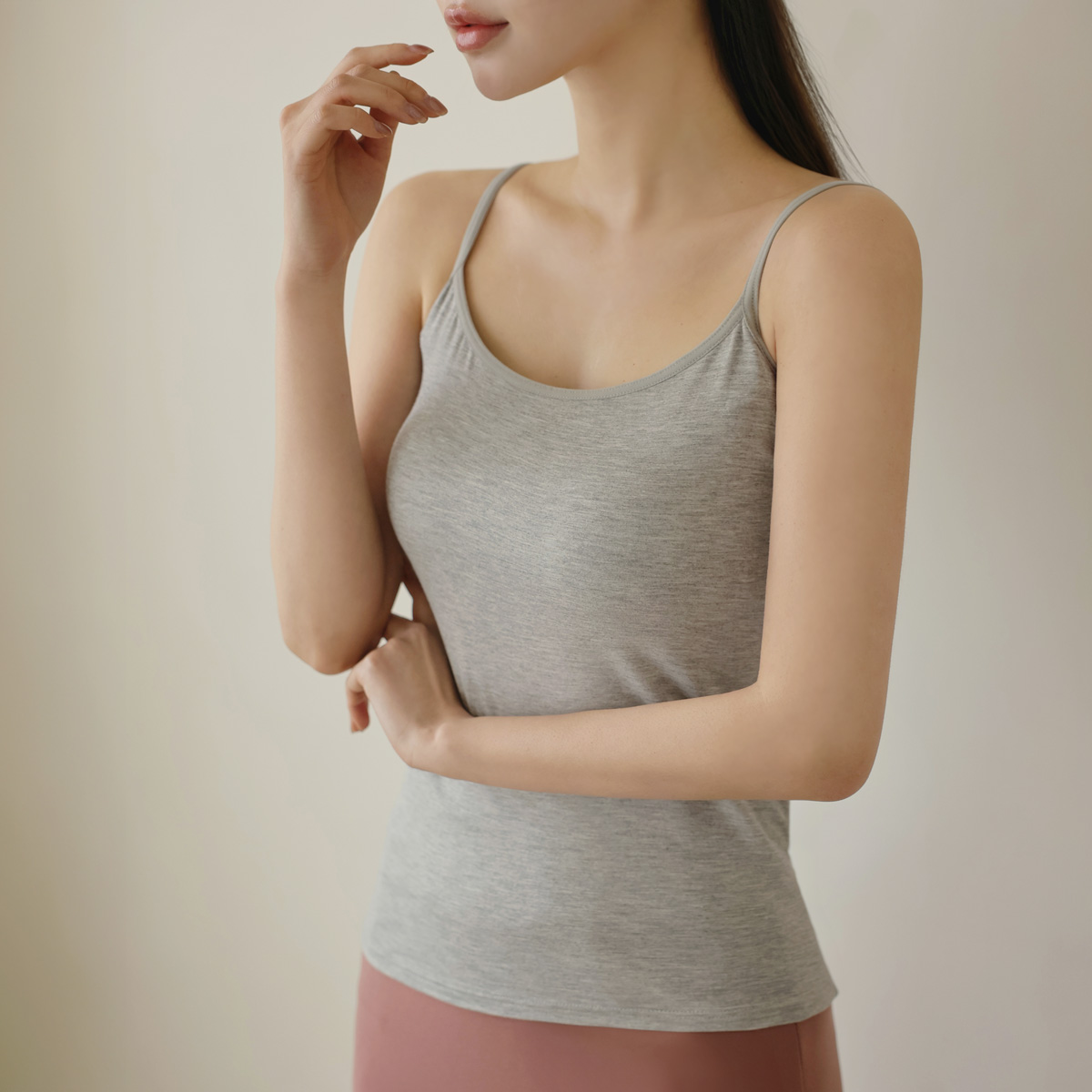 <b>[Special Offer 2-Piece Set]</b> Easy Fit Viscose Sleeveless 2-Piece Set with Built-in Cups (M~2XL)