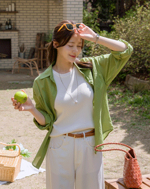 vivid color pocket shirt