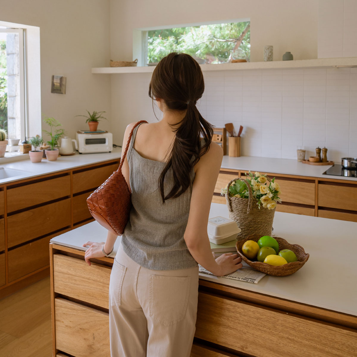 Eyelet punched tank top