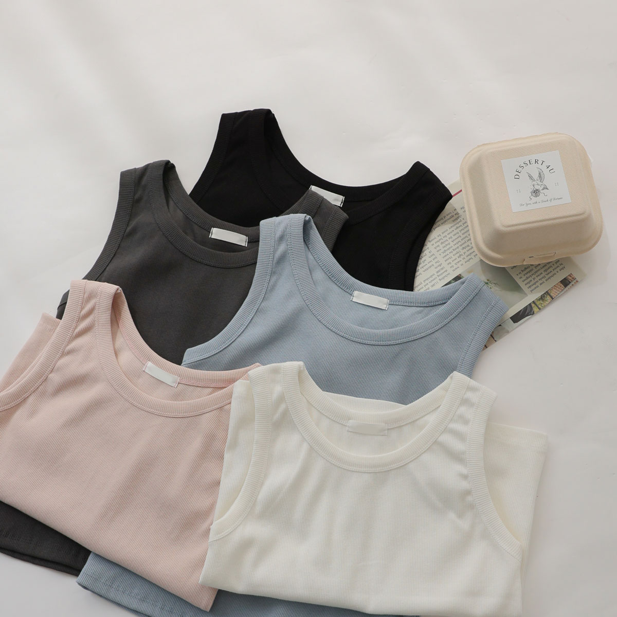 Simple Plain Sturdy Ribbed Sleeveless