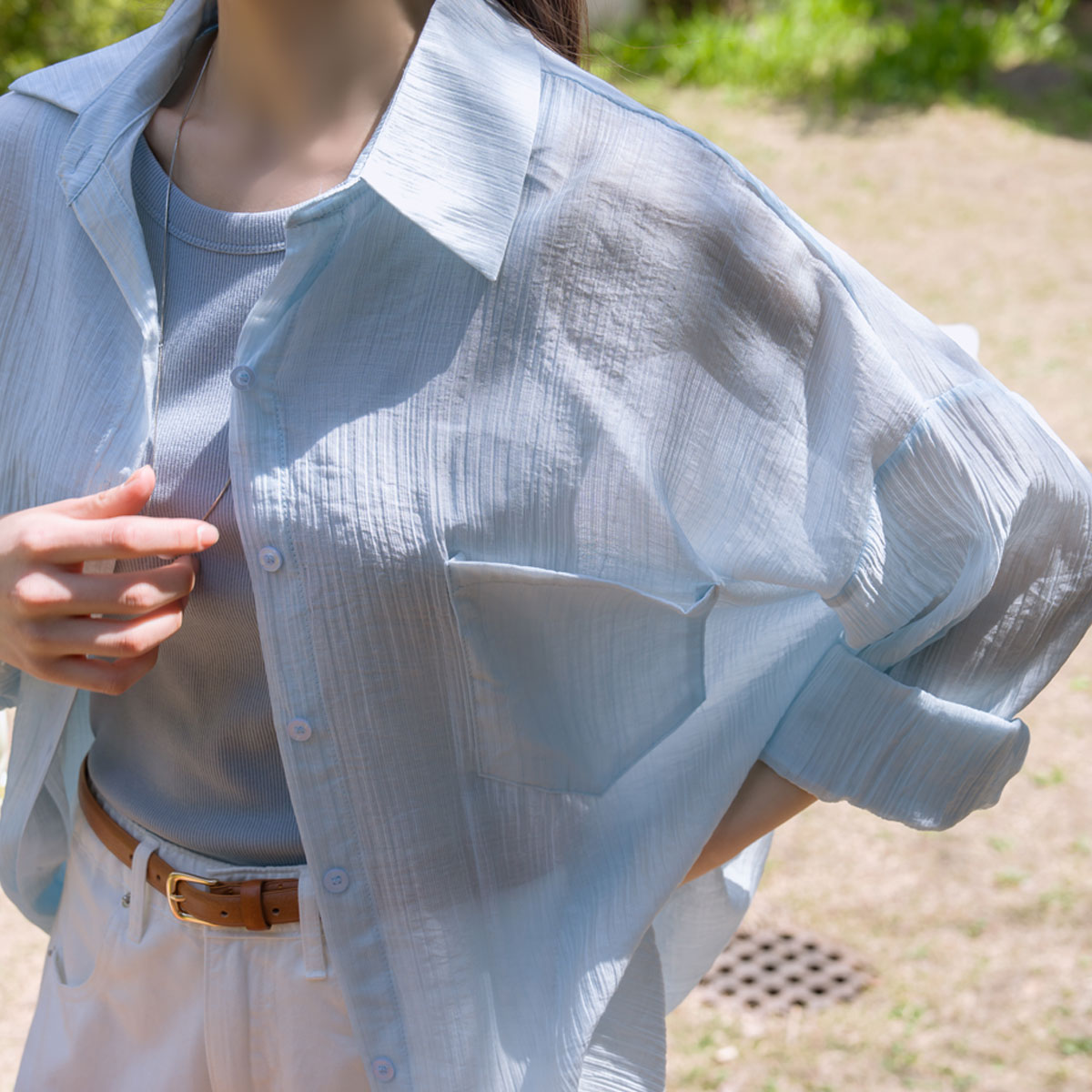 Salanta See-through Pocket Shirt