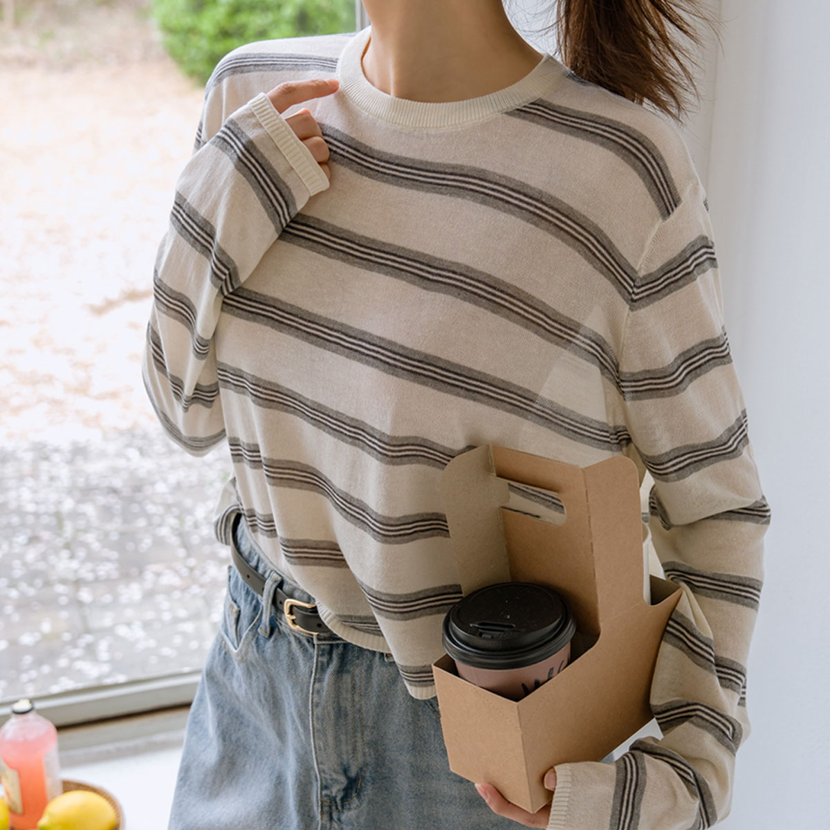 Salanta long-sleeve striped knit
