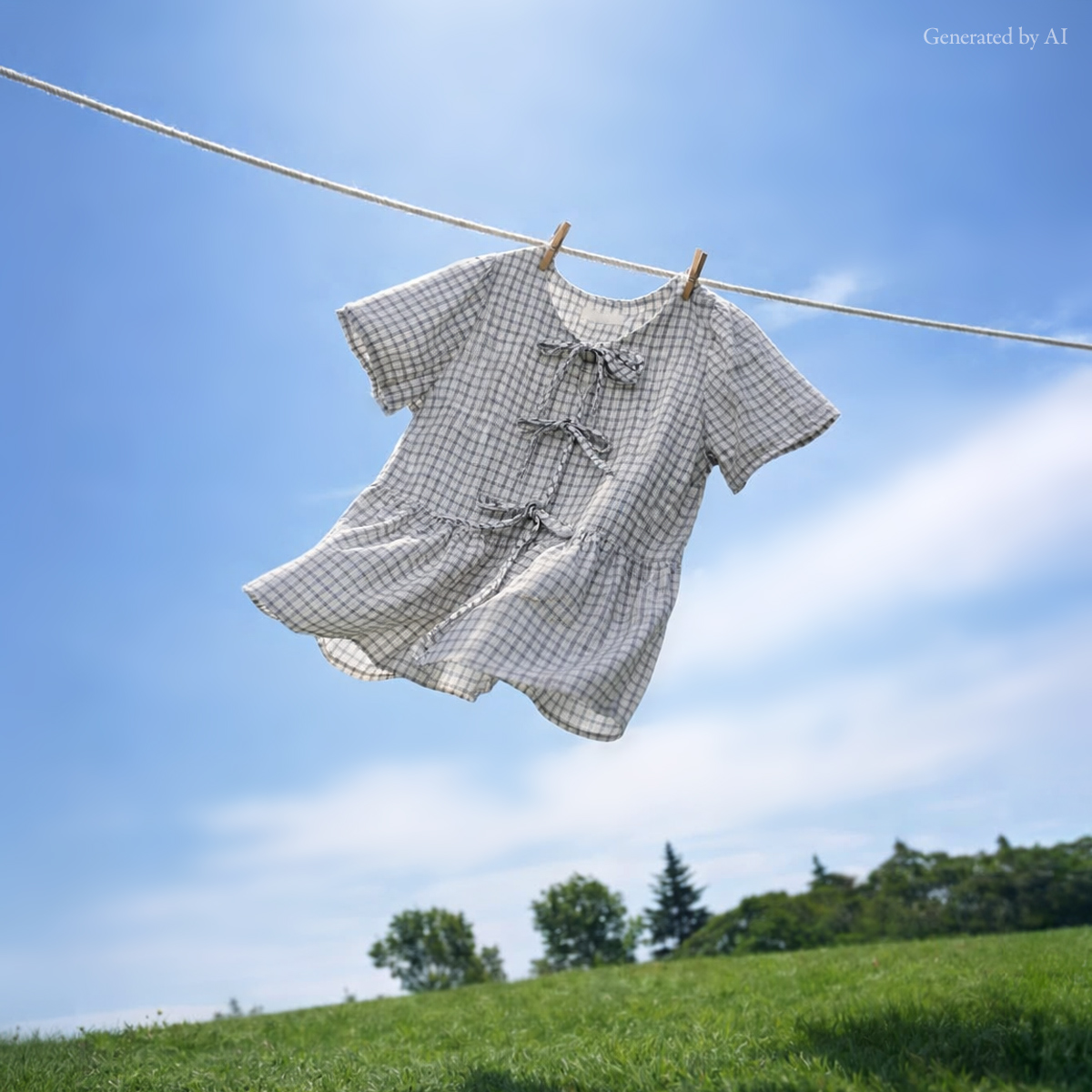 <b>[Wrinkle-free/Body shape coverage/Lightweight][Made]</b> Ribbon Tie Check Blouse