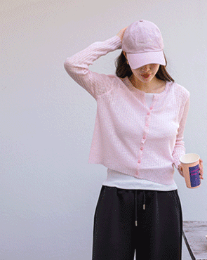 Dalcomyeori Corrugated See-through Cardigan