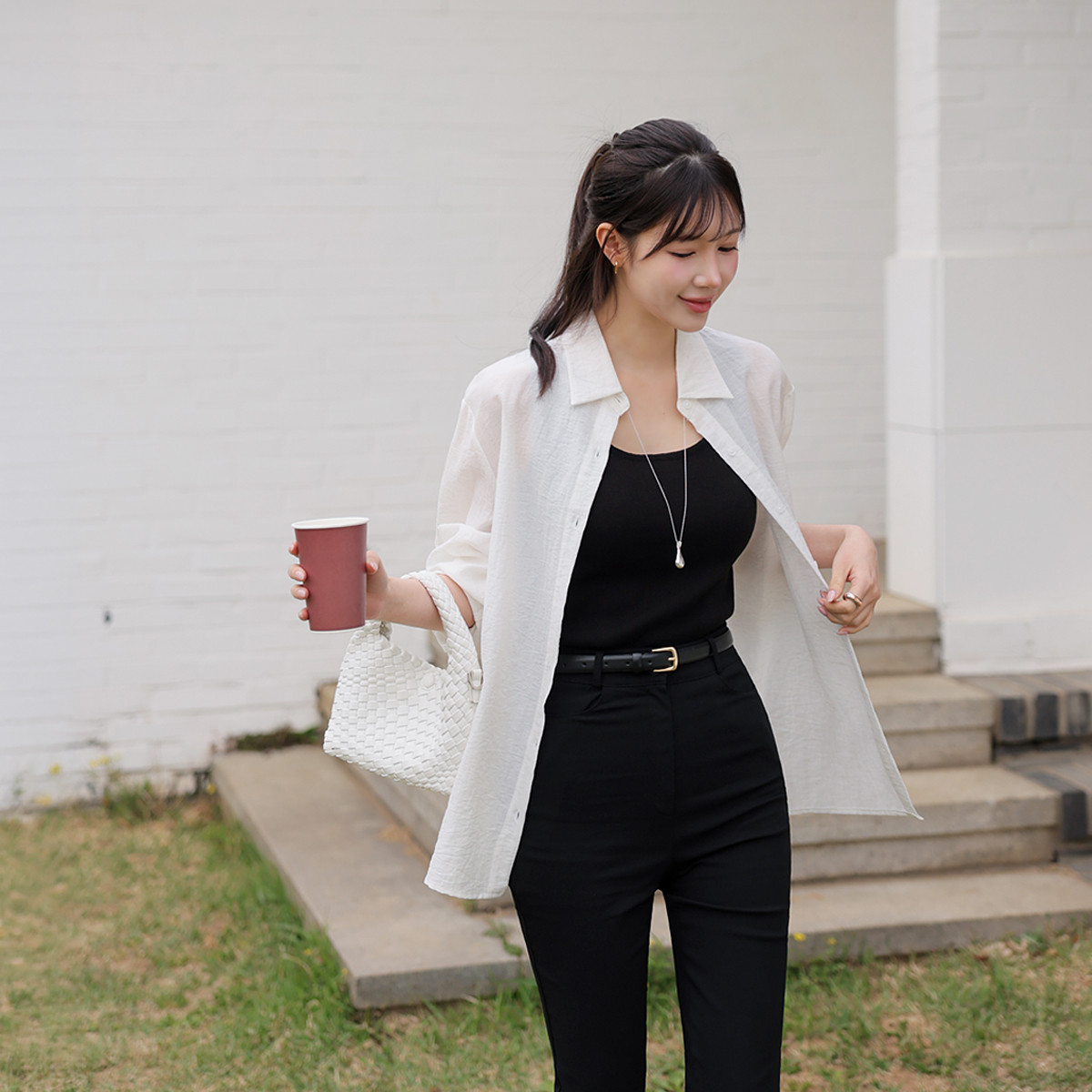 <b>[Made]</b> Flowy Linen Blend Loose Fit Shirt