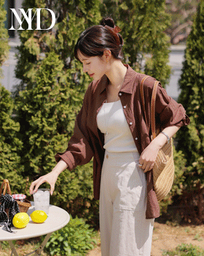 <b>[Made]</b> Flowy Linen Blend Loose Fit Shirt