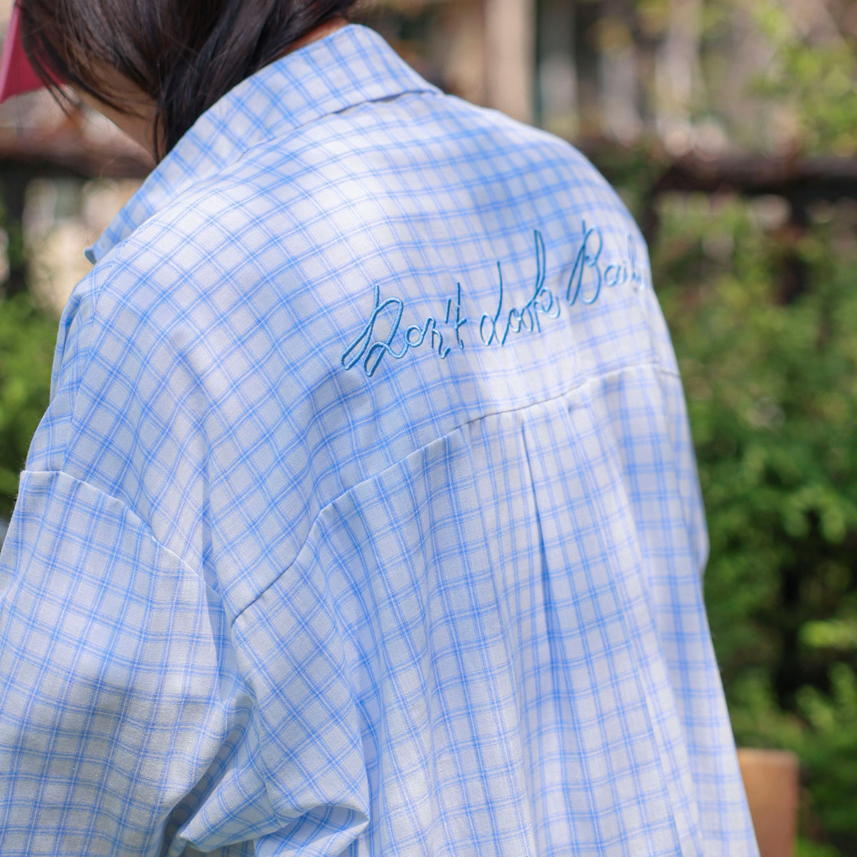 Embroidered Loose Fit Check Shirts
