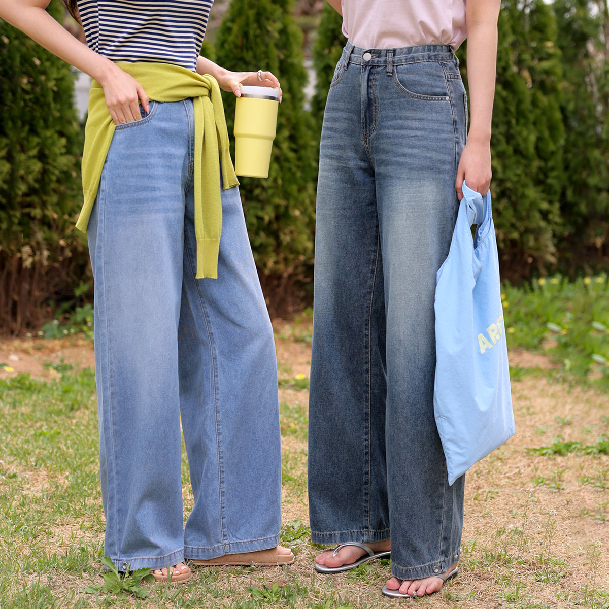 3-Type Viscose Lyocell Wide Denim Pants