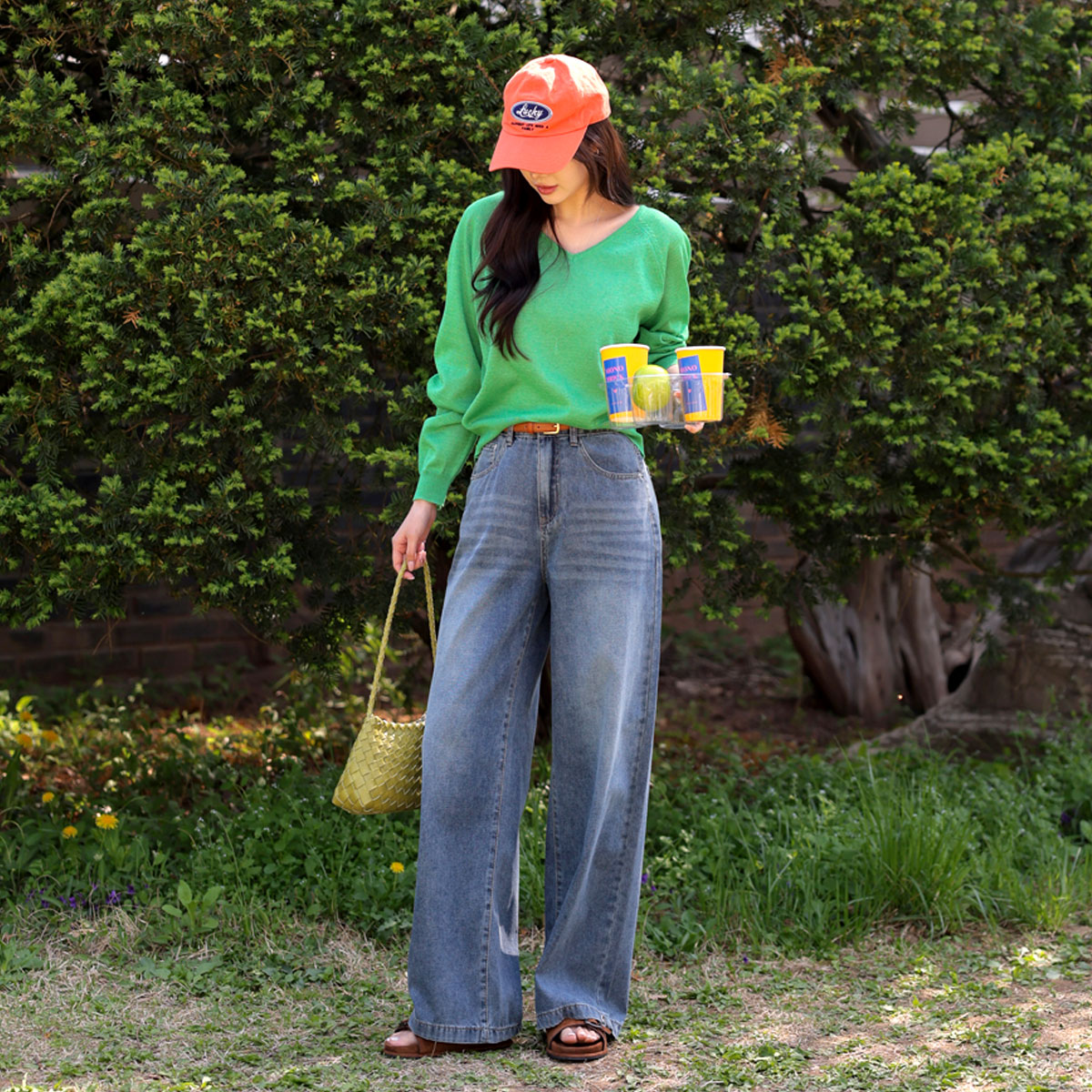 3-Type Viscose Lyocell Wide Denim Pants