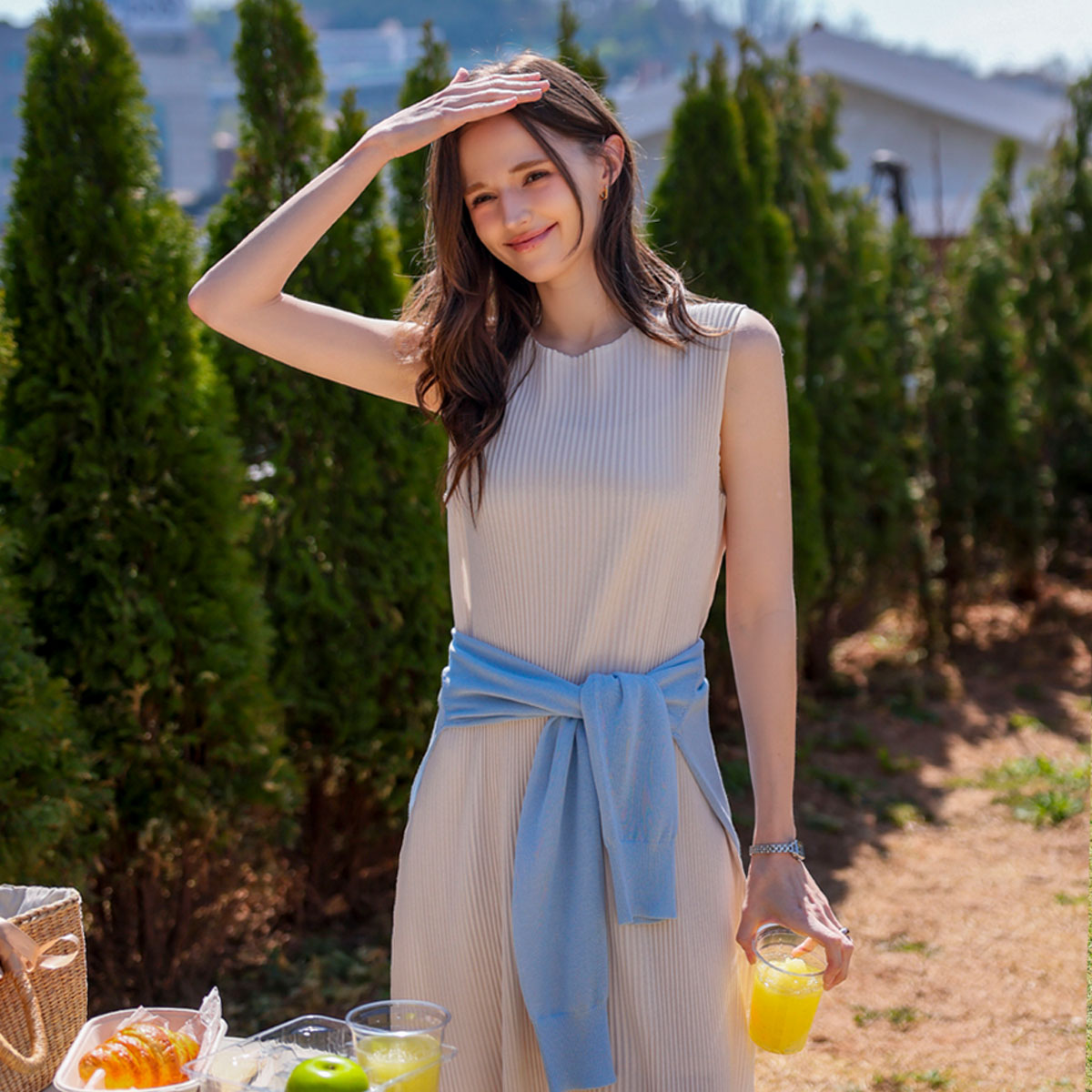 <b>[Made]</b> Ua Tension Pleats Sleeveless Shirts One Piece