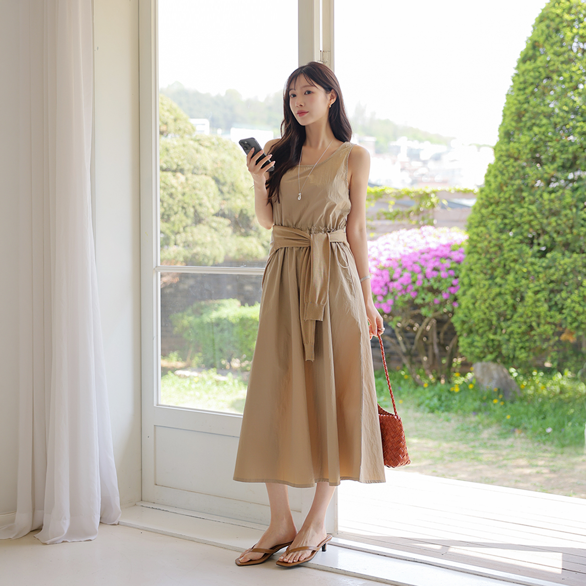 Crinkly Lyocell Set Dress