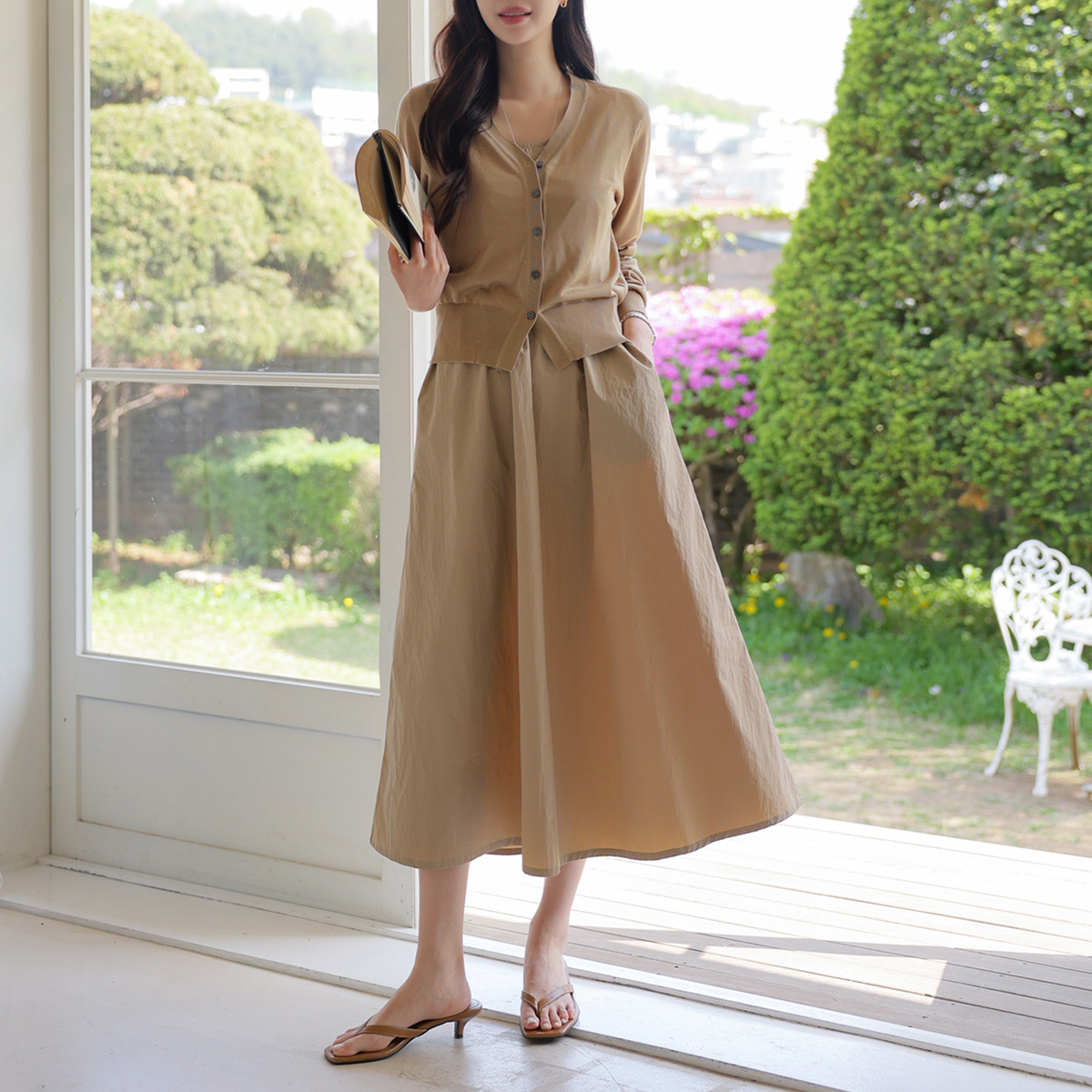 Crinkly Lyocell Set Dress