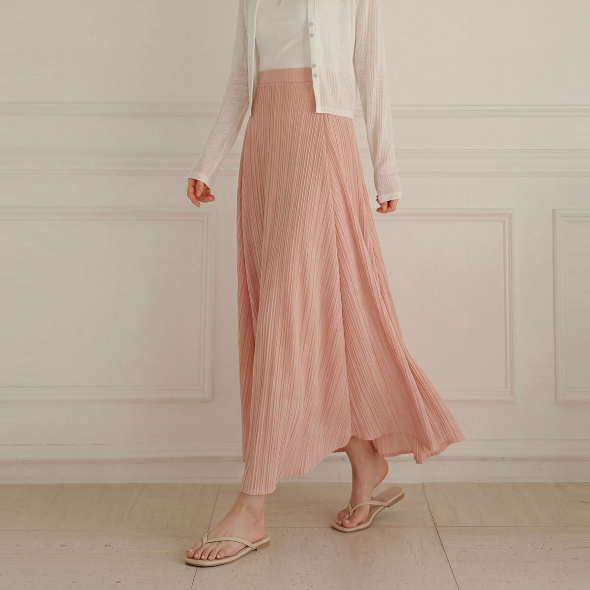 <b>[Made]</b> Grace Pleats Maxi Flare Skirt