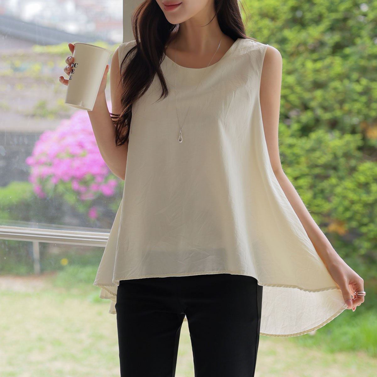 Asymmetrical Sleeveless Blouse