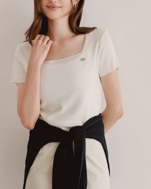 Cooling Silver Square Short Sleeve Knit