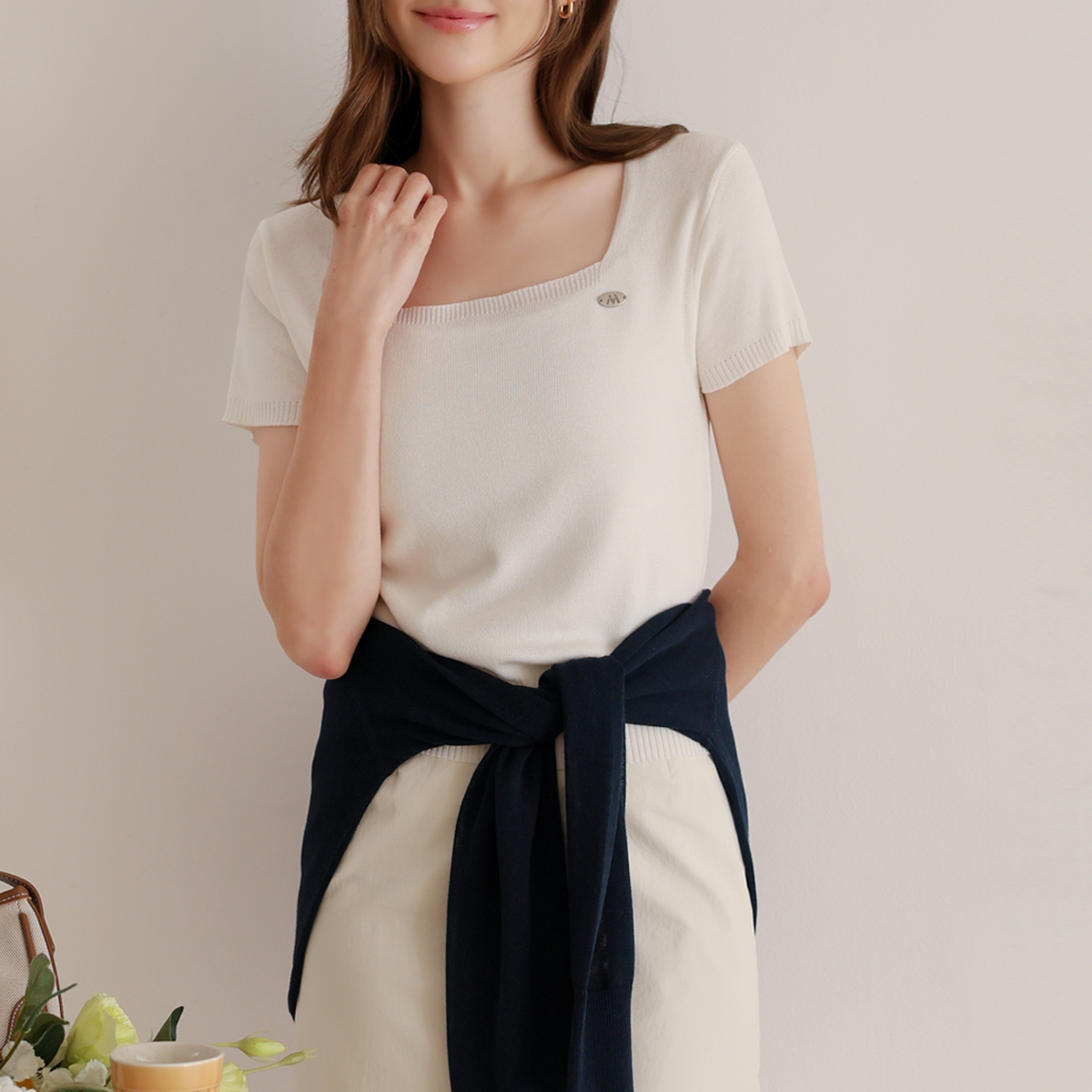 Cooling Silver Square Short Sleeve Knit