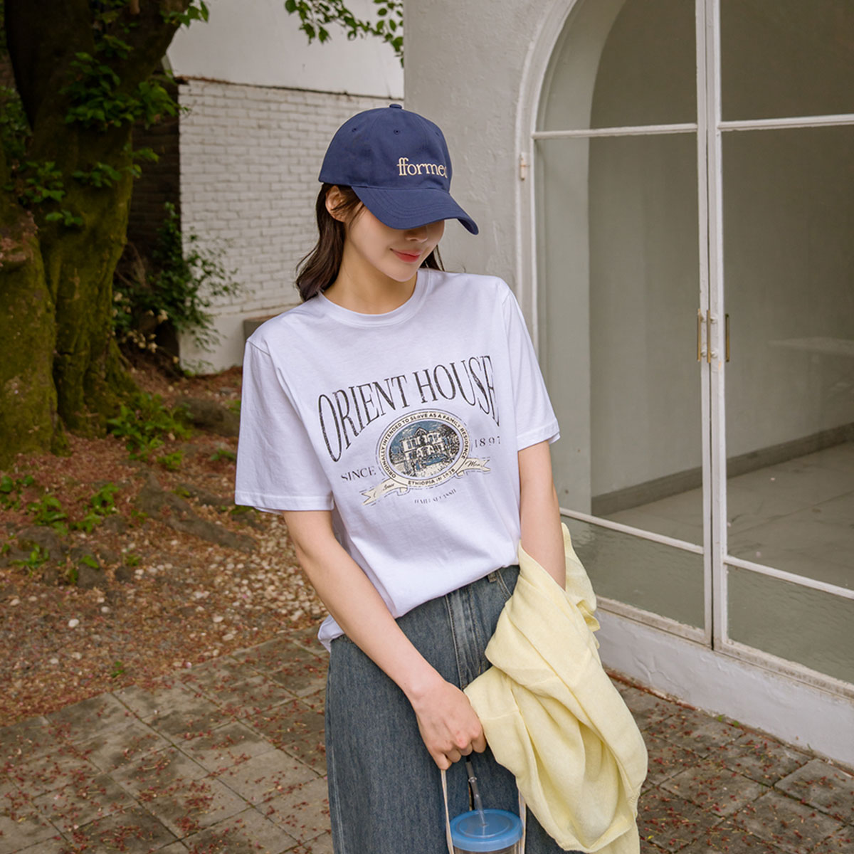 House crack print short T-shirts