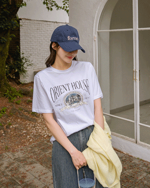 House crack print short T-shirts