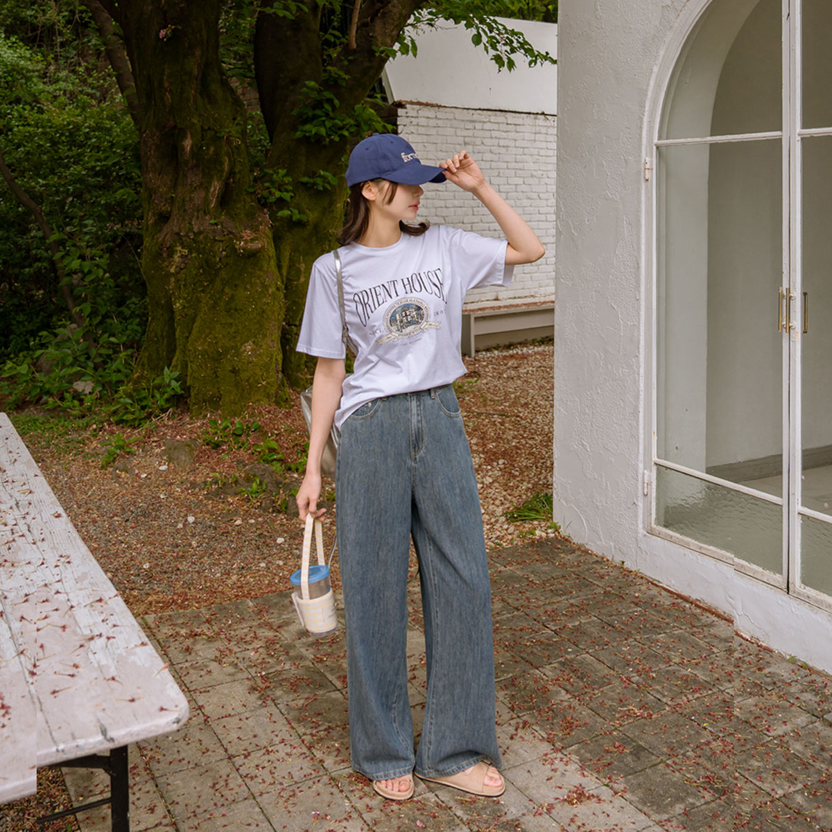 House crack print short T-shirts
