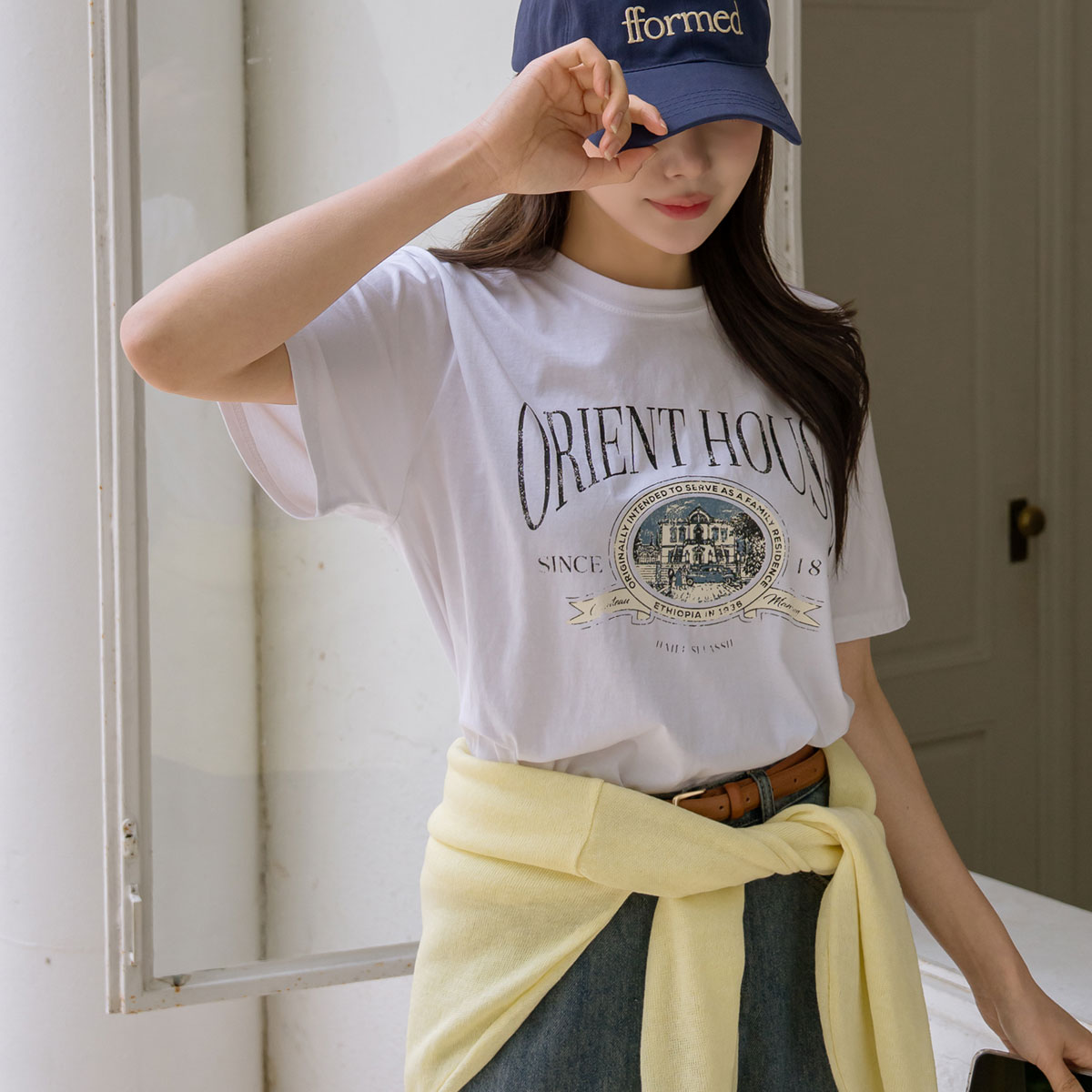 House crack print short T-shirts